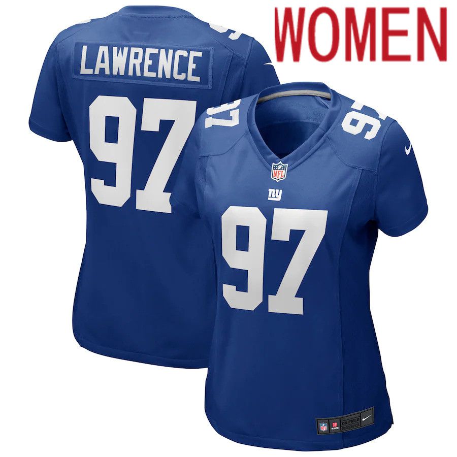 Women New York Giants #97 Dexter Lawrence Nike Blue Game Player NFL Jersey->women nfl jersey->Women Jersey